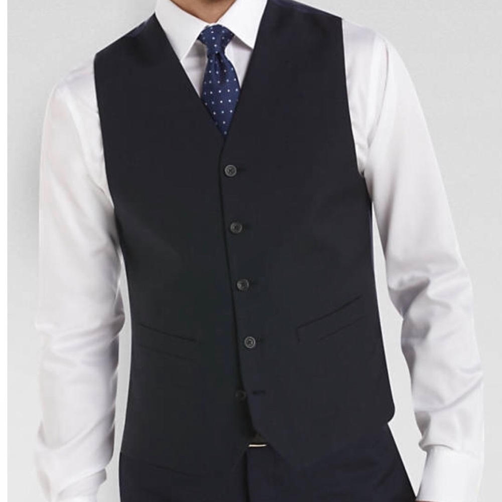 Pronto Uomo Platinum Vest, Navy Sharkskin XXL